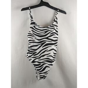 Zebra‎ Print One Piece Swimsuit Xhilaration Animal Black White S 0-2 Beach Pool